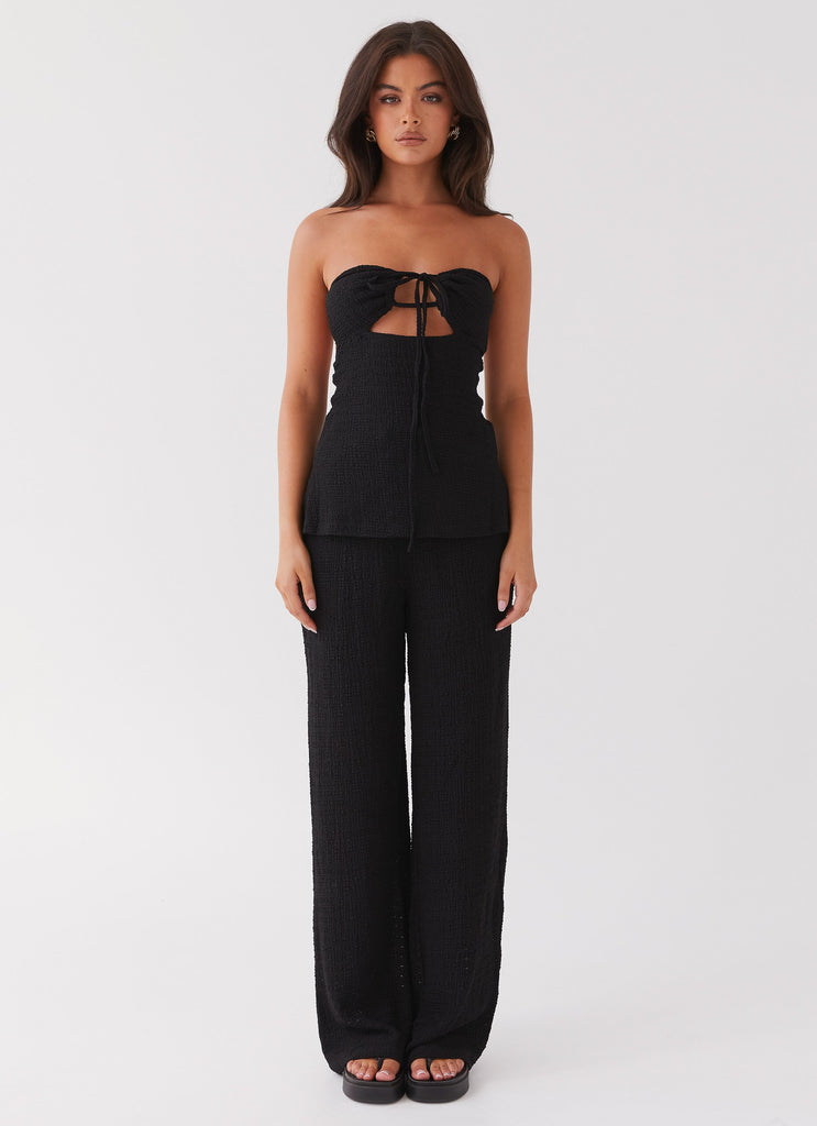 Peppermayo Peppermayo Exclusive - Jadey Strapless Waffle Top - Black