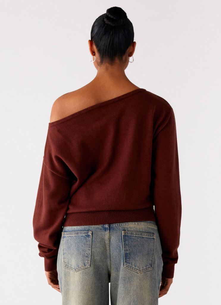 Peppermayo Peppermayo Exclusive - Jaelin Asymmetric Top - Chocolate