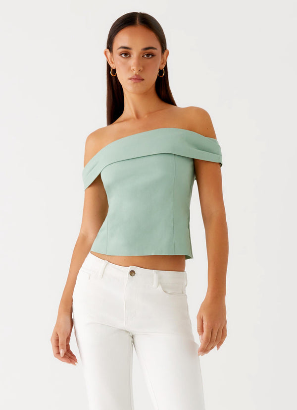 peppermayo Peppermayo Exclusive - Jairo Linen Top - Sage