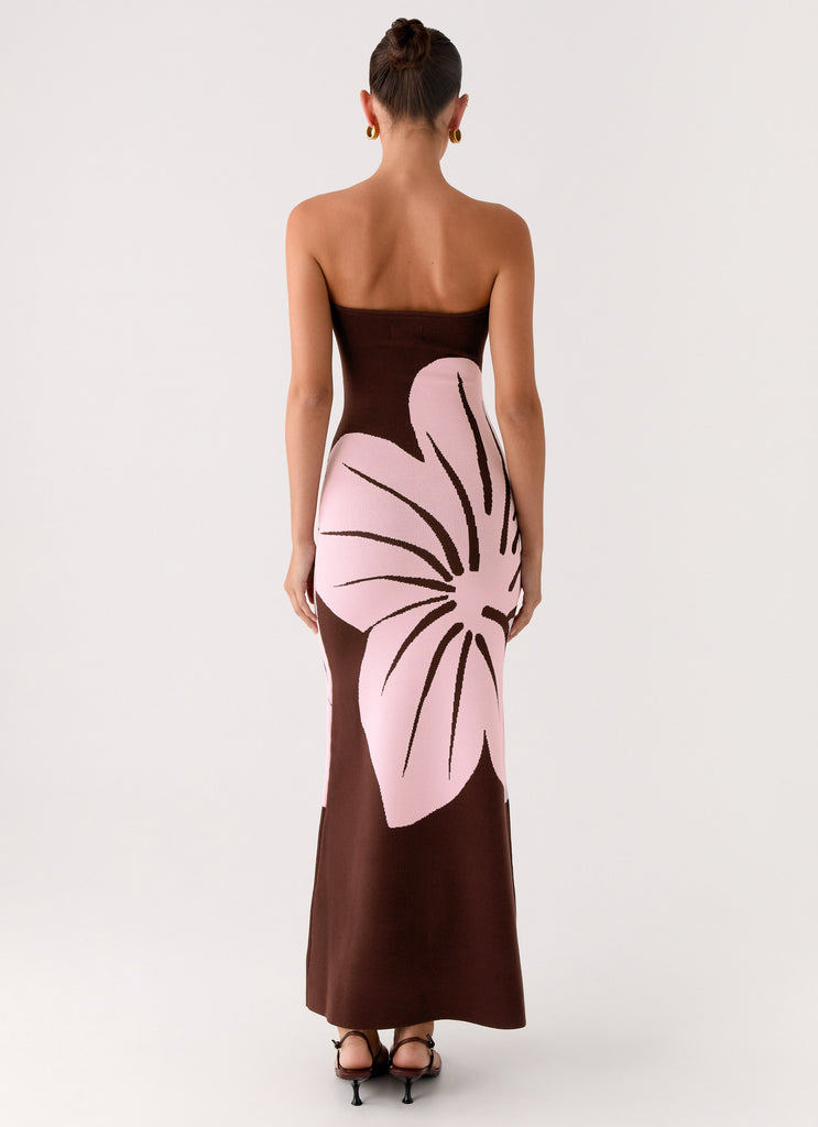 Peppermayo Peppermayo Exclusive - Jala Strapless Knit Maxi Dress - Espresso Meadow