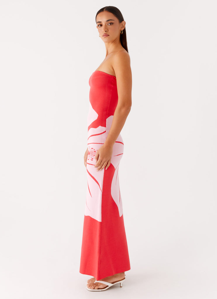 Peppermayo Peppermayo Exclusive - Jala Strapless Knit Maxi Dress - Red Floral