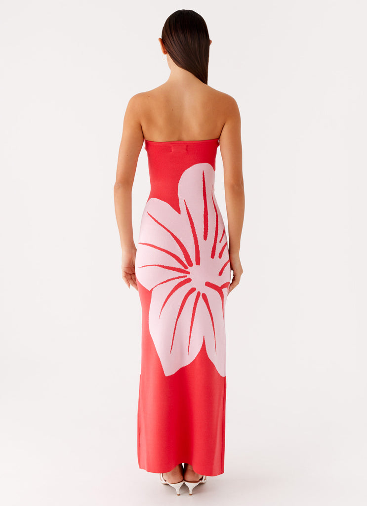 Peppermayo Peppermayo Exclusive - Jala Strapless Knit Maxi Dress - Red Floral