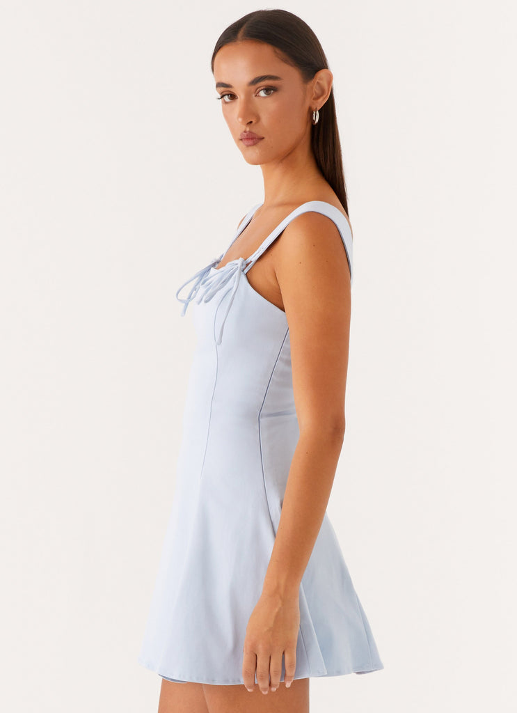 Peppermayo Peppermayo Exclusive - Jamaya Tie Mini Dress - Blue