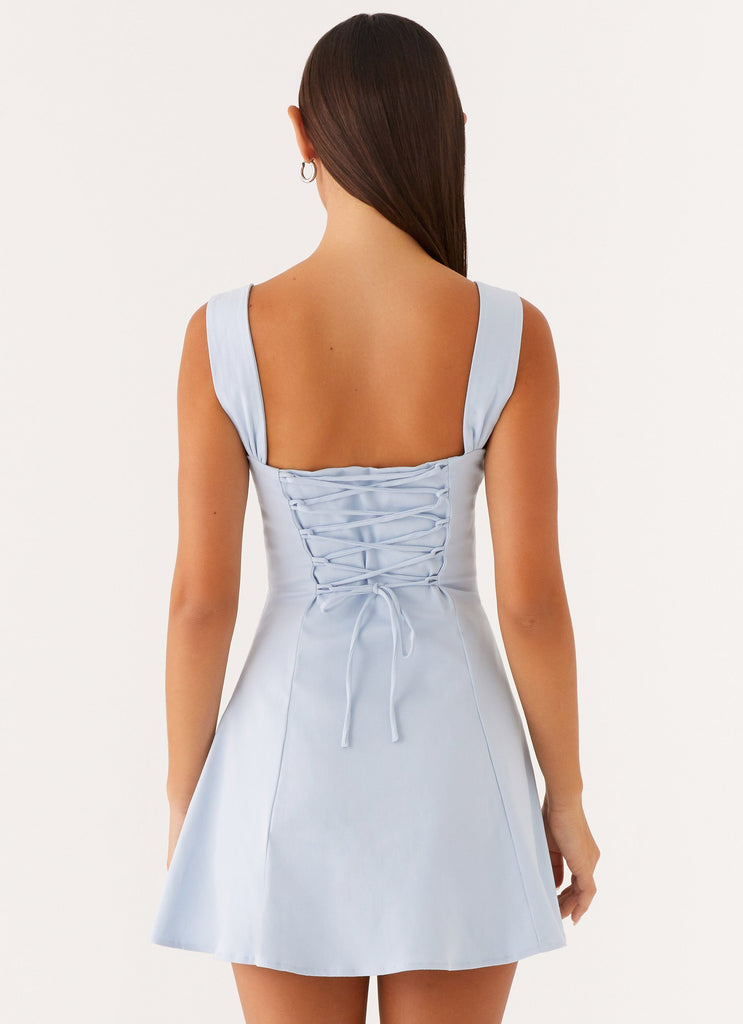 Peppermayo Peppermayo Exclusive - Jamaya Tie Mini Dress - Blue