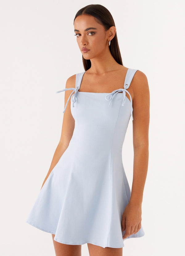 peppermayo Peppermayo Exclusive - Jamaya Tie Mini Dress - Blue