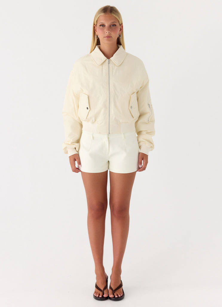 peppermayo Peppermayo Exclusive - Jameson Bomber Jacket - Ivory