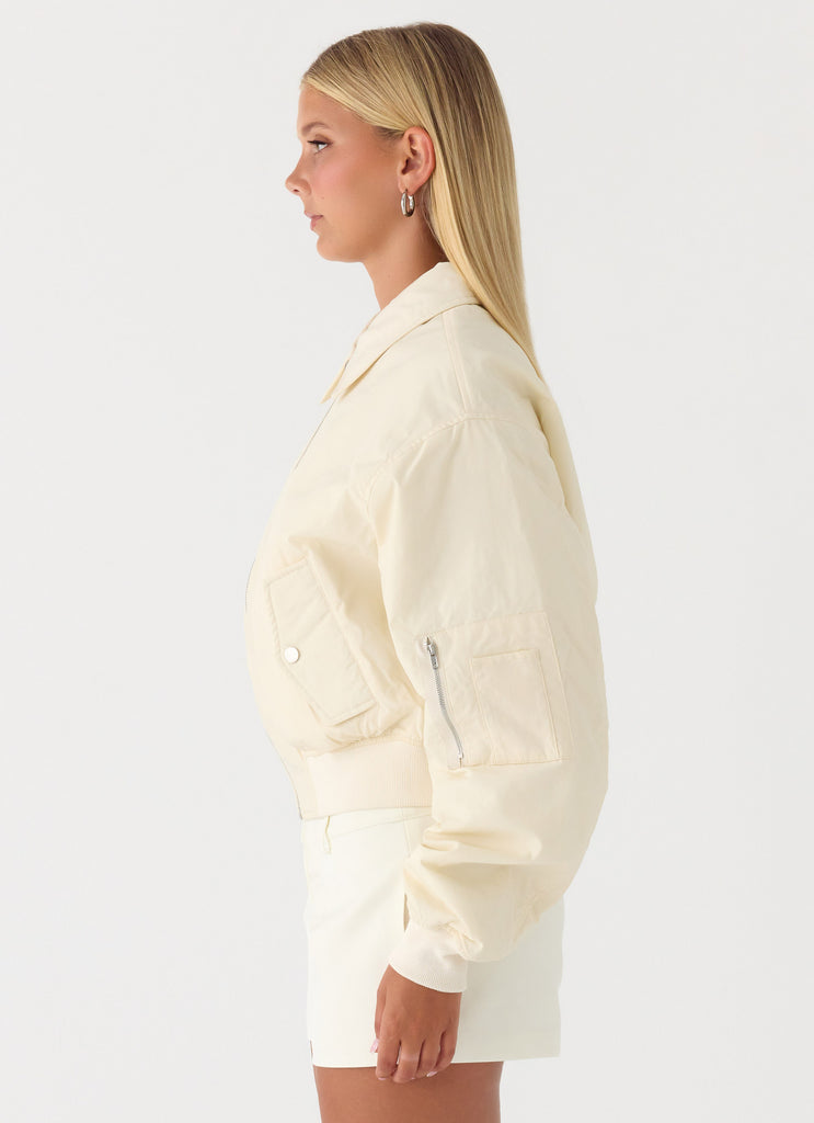 peppermayo Peppermayo Exclusive - Jameson Bomber Jacket - Ivory