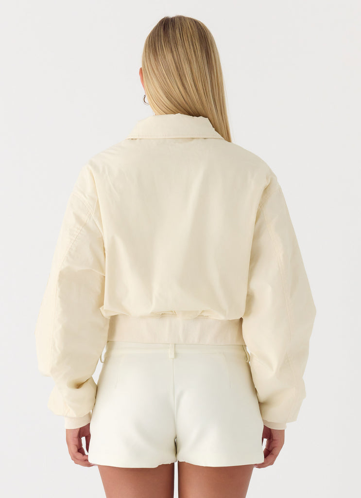 peppermayo Peppermayo Exclusive - Jameson Bomber Jacket - Ivory