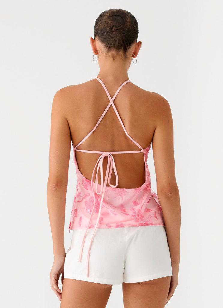 Peppermayo Peppermayo Exclusive - Janelle Beaded Halter Top - Pink