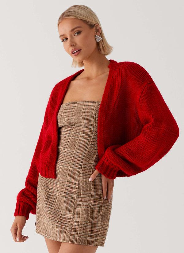 peppermayo Peppermayo Exclusive - Jasleen Knit Cardigan - Red