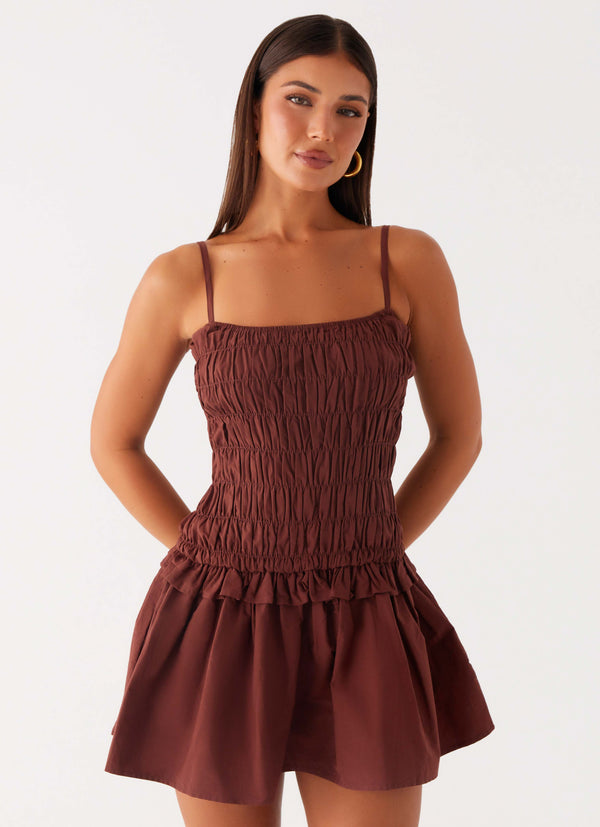 peppermayo Peppermayo Exclusive - Jaxi Mini Dress - Chocolate