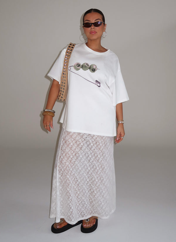 peppermayo Peppermayo Exclusive - Jaz Lace Maxi Skirt - White