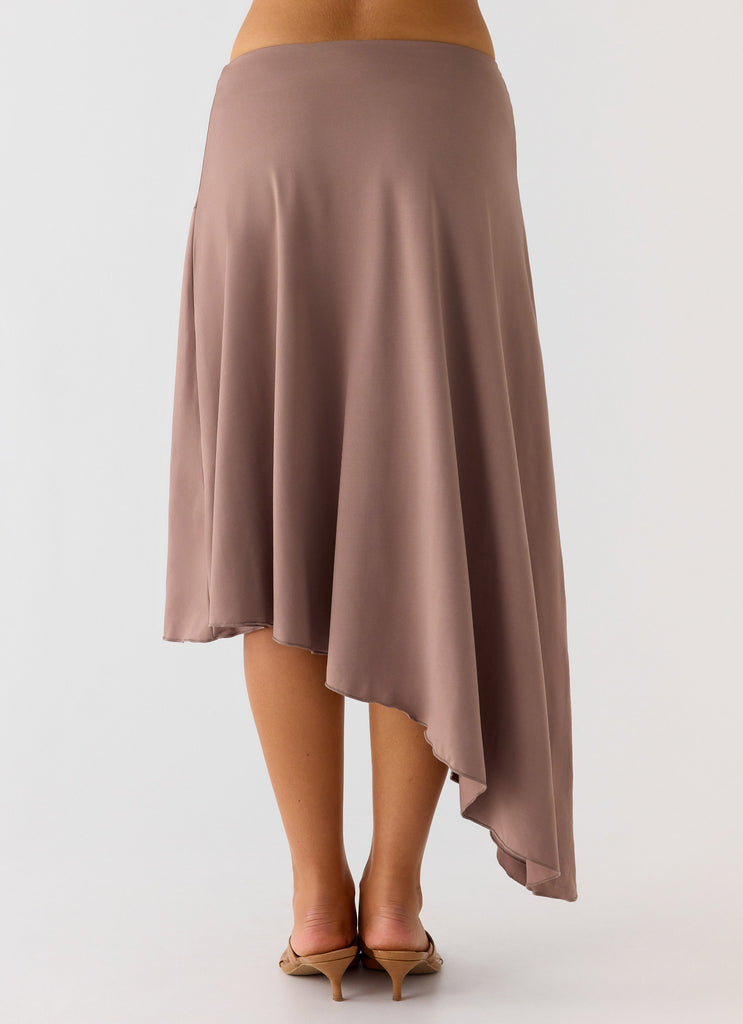 Peppermayo Peppermayo Exclusive - Jisoo Asymmetric Midi Skirt - Desert Taupe