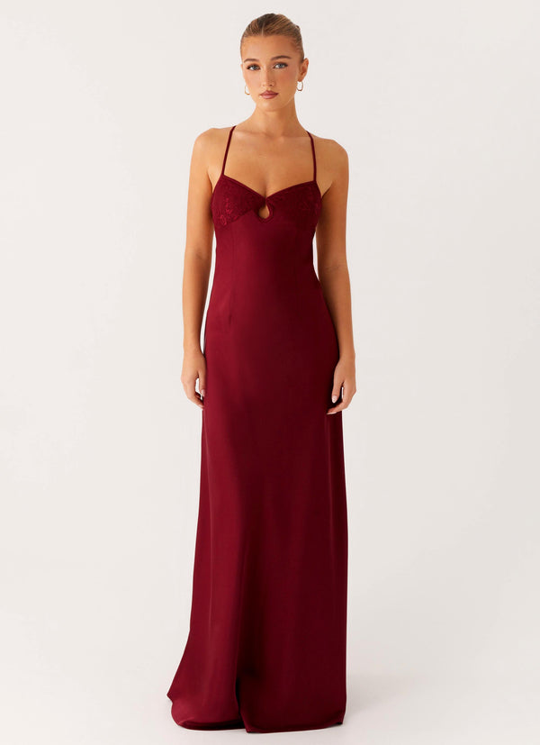 peppermayo Peppermayo Exclusive - Joanie Maxi Dress - Maroon