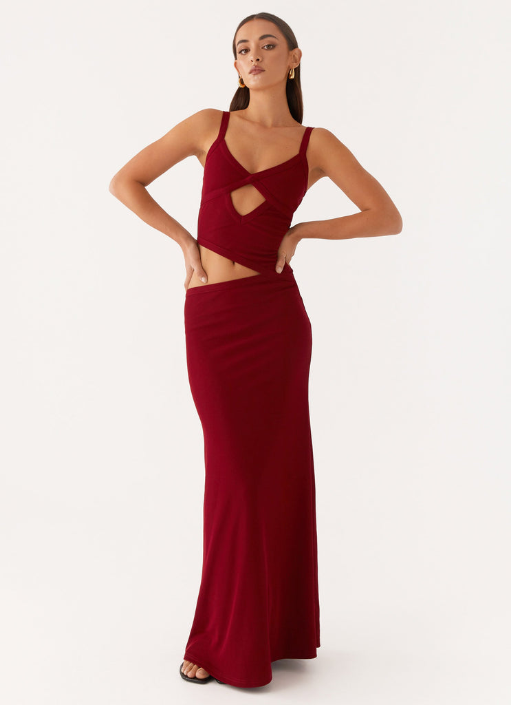 Peppermayo Peppermayo Exclusive - Jocelyn Maxi Dress - Maroon