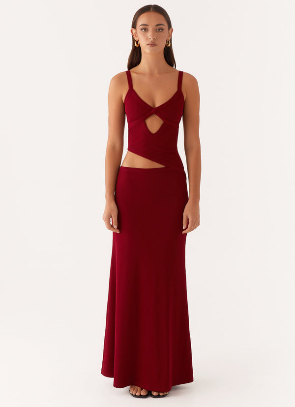 peppermayo Peppermayo Exclusive - Jocelyn Maxi Dress - Maroon