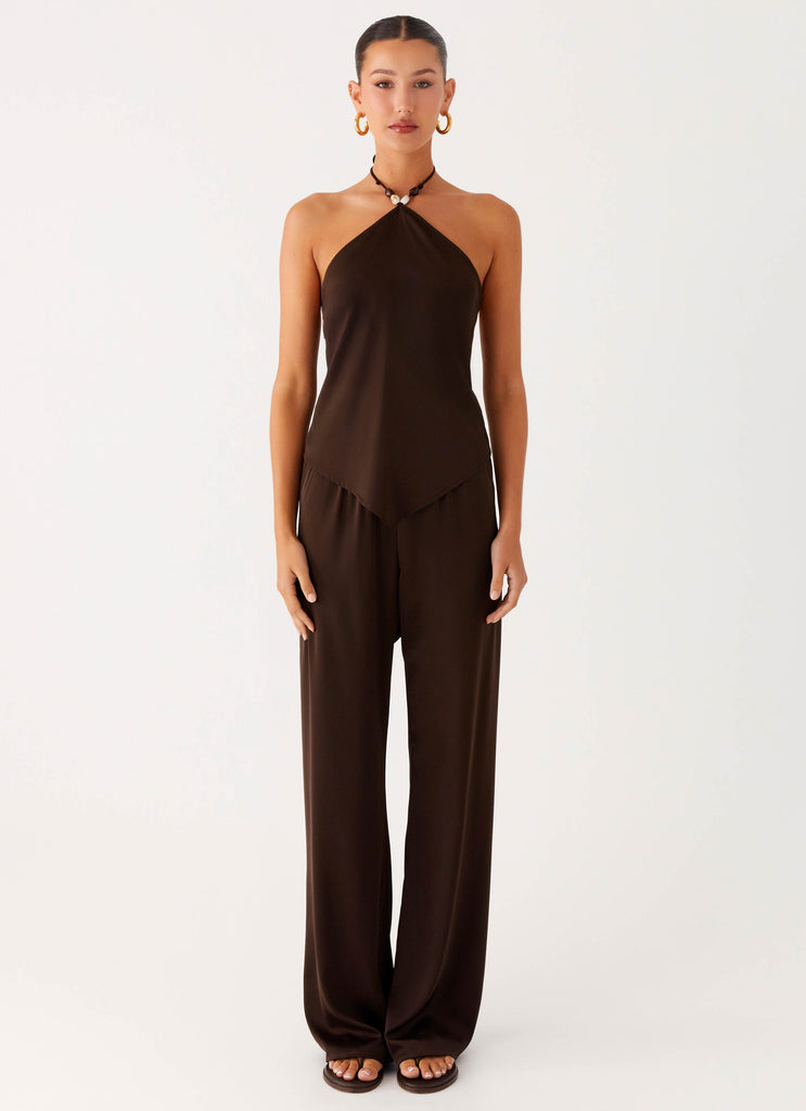 Peppermayo Peppermayo Exclusive - Jorjianna Halter Top - Chocolate