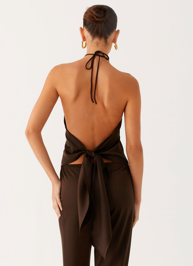 Peppermayo Peppermayo Exclusive - Jorjianna Halter Top - Chocolate