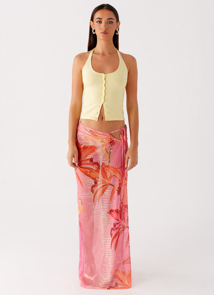 Peppermayo Peppermayo Exclusive - Jovani Maxi Skirt - Tropical Pink Print
