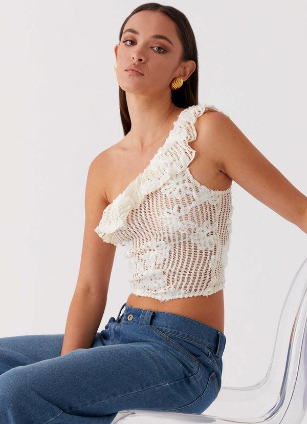 peppermayo Peppermayo Exclusive - Juilette One Shoulder Top - Ivory