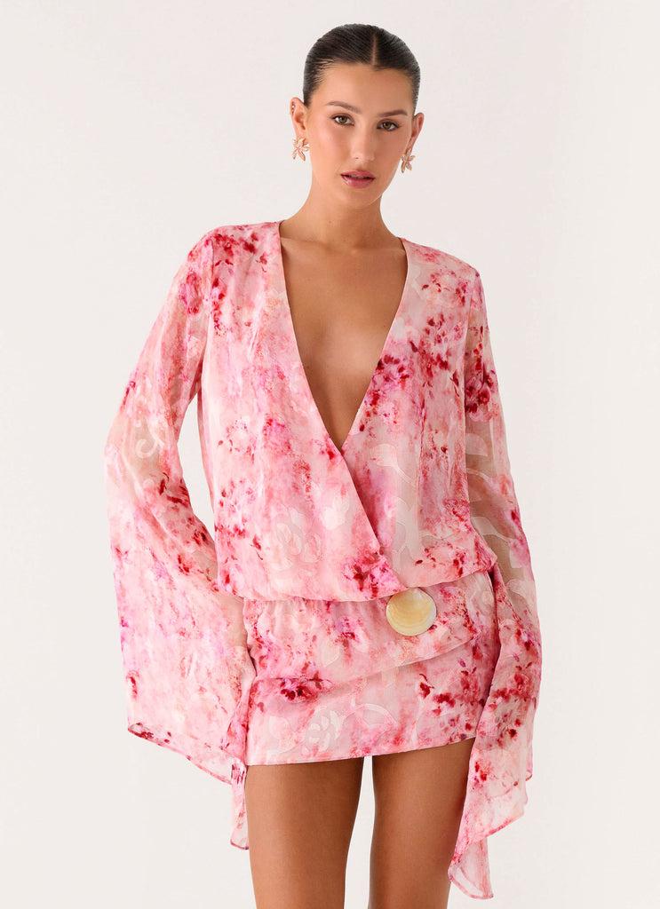 Peppermayo Peppermayo Exclusive - Junia Long Sleeve Mini Dress - Pink
