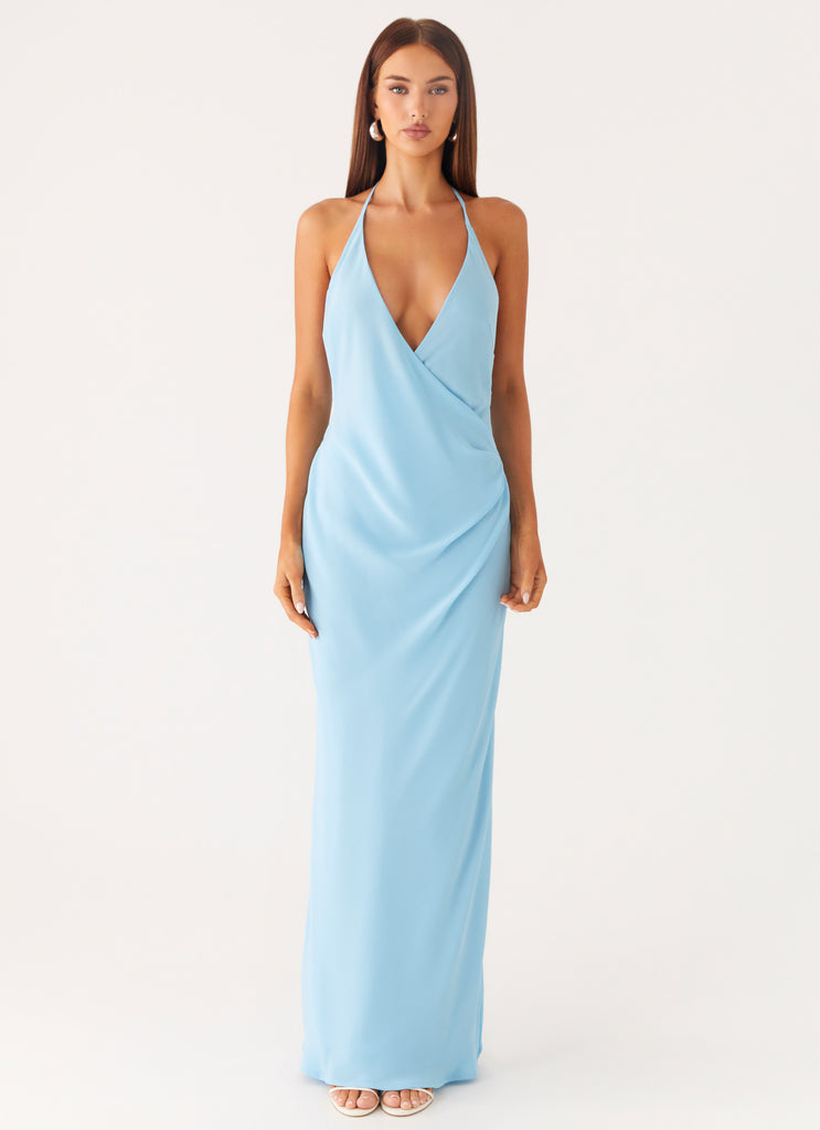 Peppermayo Peppermayo Exclusive - Just A Kiss Cowl Maxi Dress - Turquoise