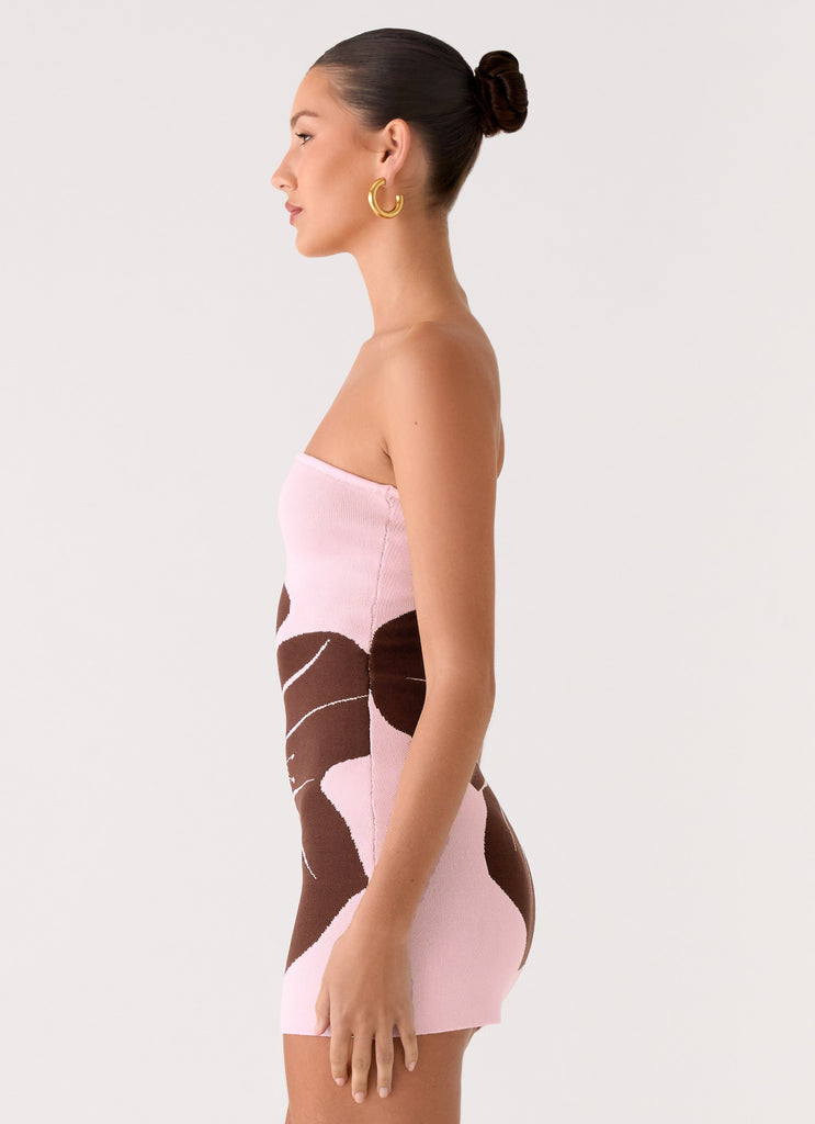 Peppermayo Peppermayo Exclusive - Kader Strapless Knit Mini Dress - Espresso Meadow