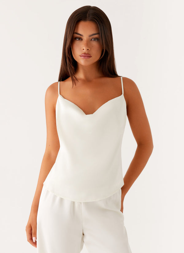 peppermayo Peppermayo Exclusive - Kaia Cowl Neck Top - Butter