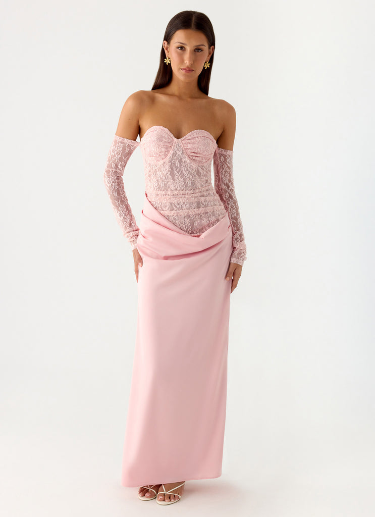 Peppermayo Peppermayo Exclusive - Kaina Off Shoulder Maxi Dress - Pink