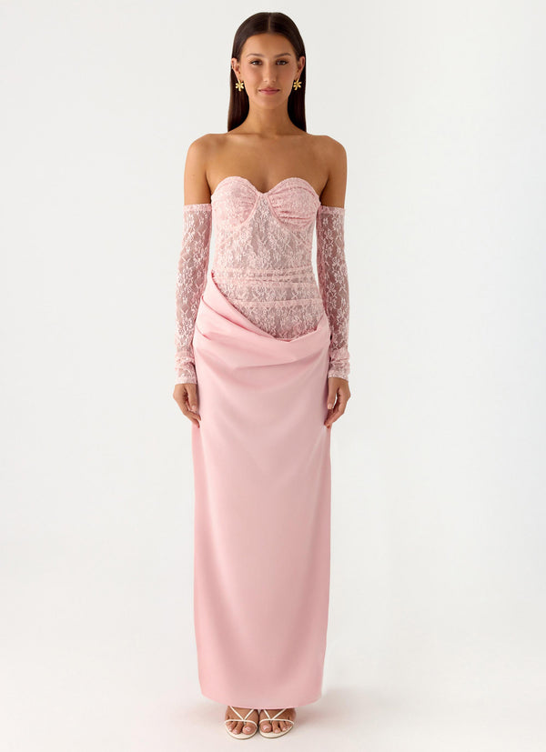 peppermayo Peppermayo Exclusive - Kaina Off Shoulder Maxi Dress - Pink