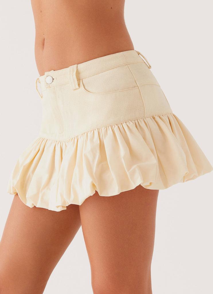 Peppermayo Peppermayo Exclusive - Kali Denim Mini Skirt - Ivory
