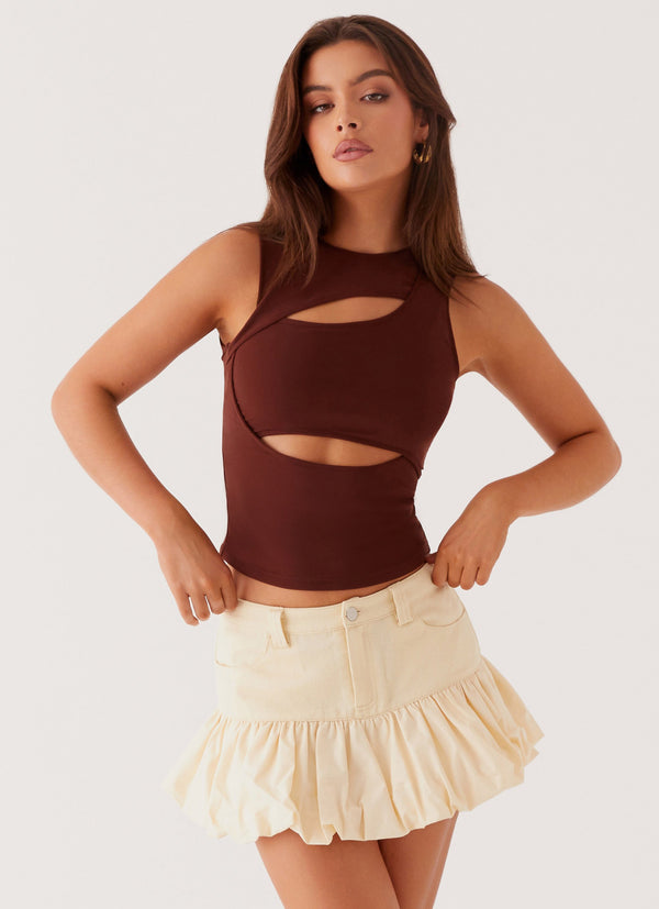 peppermayo Peppermayo Exclusive - Kali Denim Mini Skirt - Ivory