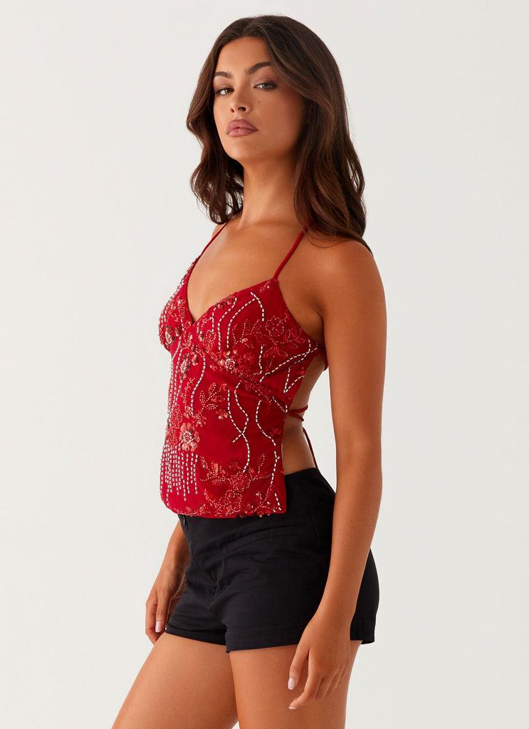Peppermayo Peppermayo Exclusive - Kamilla Sequin Cami Top - Red
