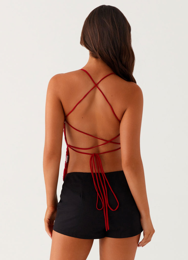 Peppermayo Peppermayo Exclusive - Kamilla Sequin Cami Top - Red