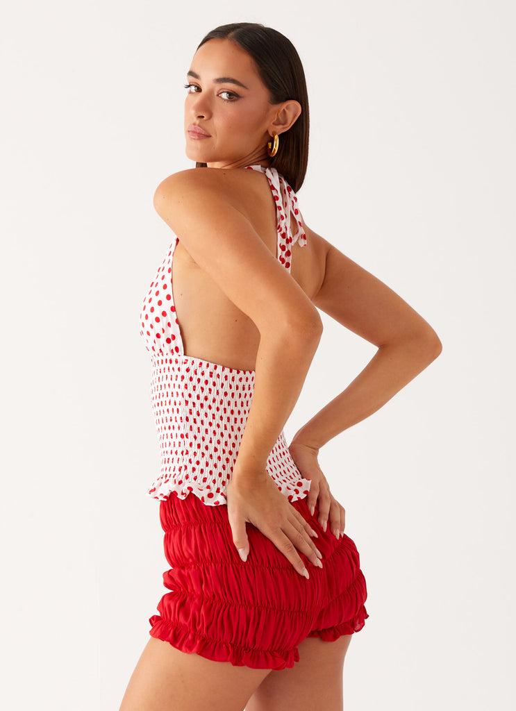 Peppermayo Peppermayo Exclusive - Kamren Halter Top - White Red Polka Dot