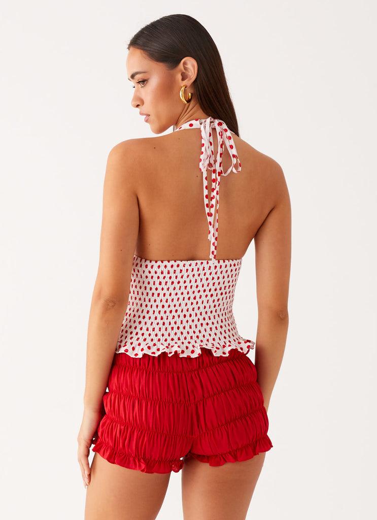 Peppermayo Peppermayo Exclusive - Kamren Halter Top - White Red Polka Dot