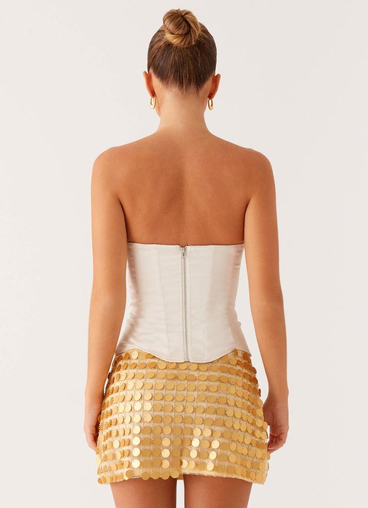 Peppermayo Peppermayo Exclusive - Kasen Sequin Mini Skirt - Gold