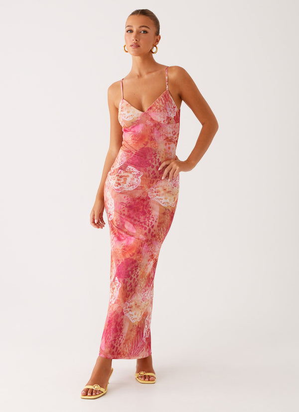 peppermayo Peppermayo Exclusive - Kasey Midi Dress - Flamingo Fling