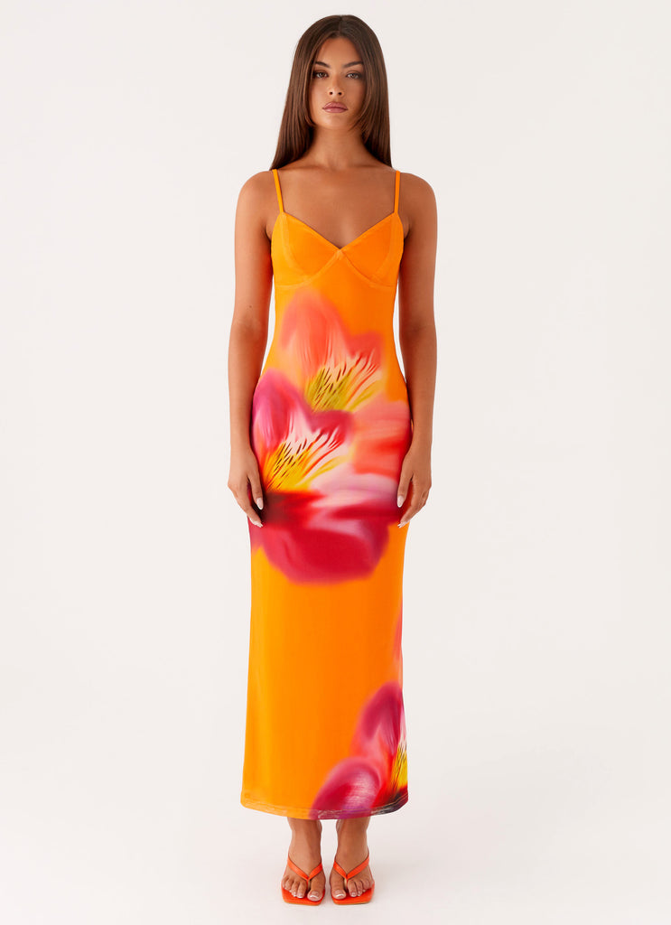 Peppermayo Peppermayo Exclusive - Kasey Midi Dress - Orange Tropical