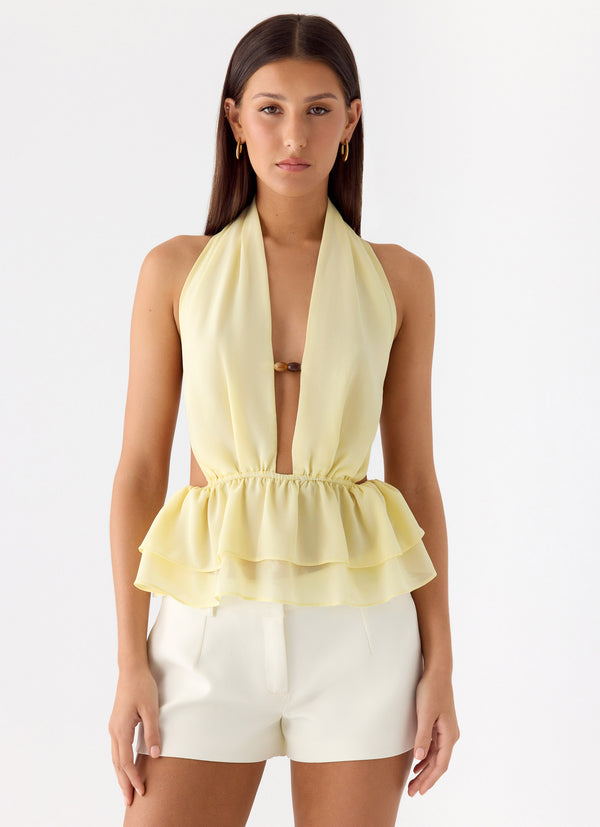 peppermayo Peppermayo Exclusive - Kat Chiffon Top - Yellow