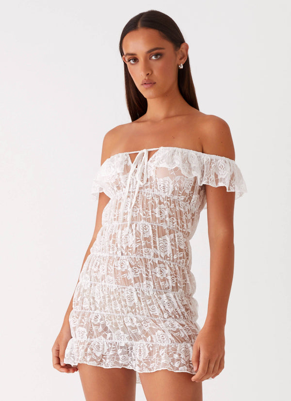peppermayo Peppermayo Exclusive - Kathy Ruched Mini Dress - White