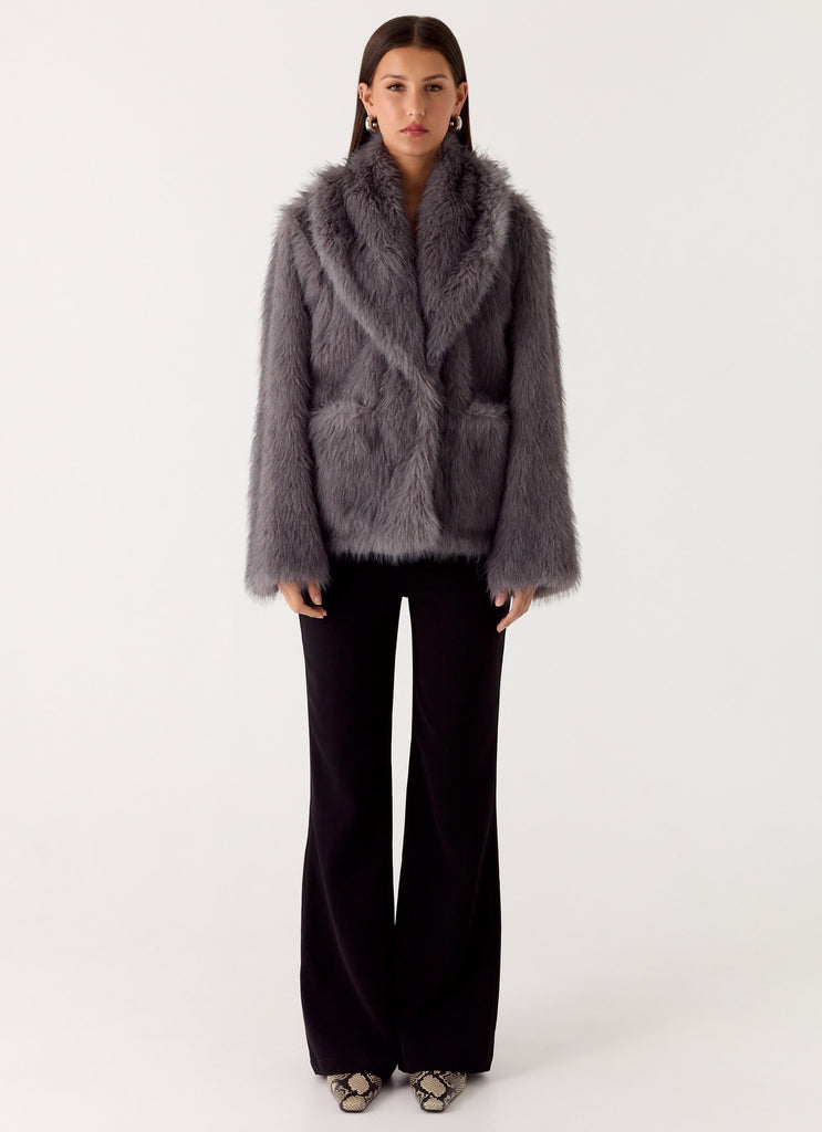 Peppermayo Peppermayo Exclusive - Katiana Faux Fur Jacket - Grey