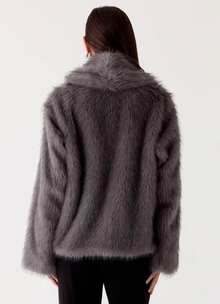 Peppermayo Peppermayo Exclusive - Katiana Faux Fur Jacket - Grey