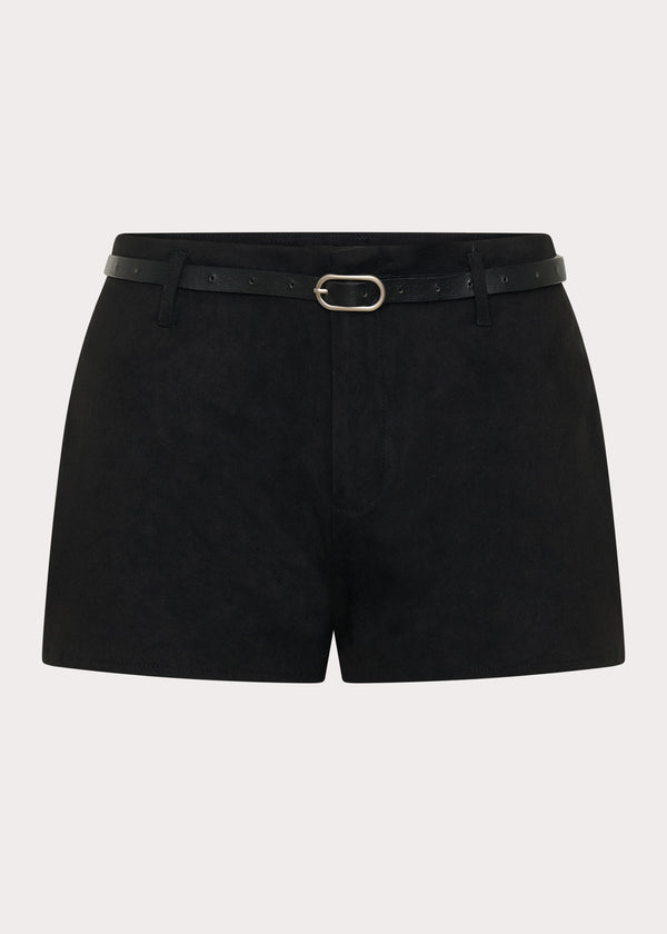 peppermayo Peppermayo Exclusive - Katie Suede Mini Shorts - Black