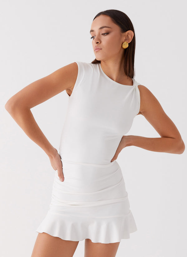 peppermayo Peppermayo Exclusive - Katy Frill Mini Dress - Ivory