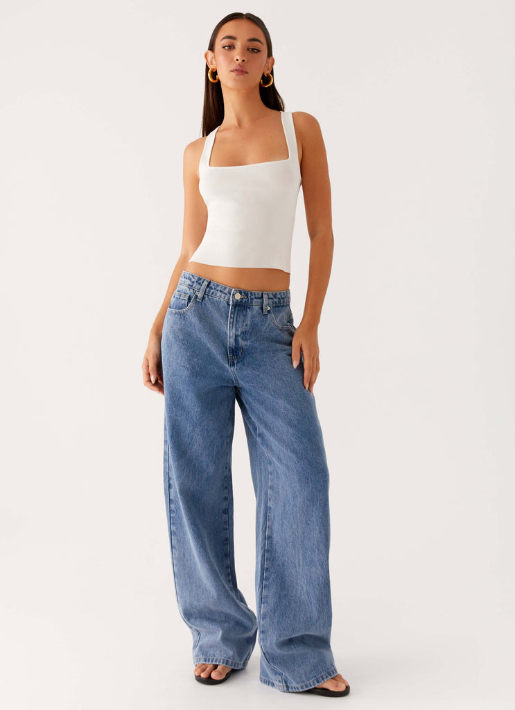 Peppermayo Peppermayo Exclusive - Keanna Low Rise Denim Jeans - Blue Denim