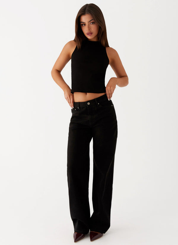peppermayo Peppermayo Exclusive - Keanna Low Rise Denim Jeans - Black