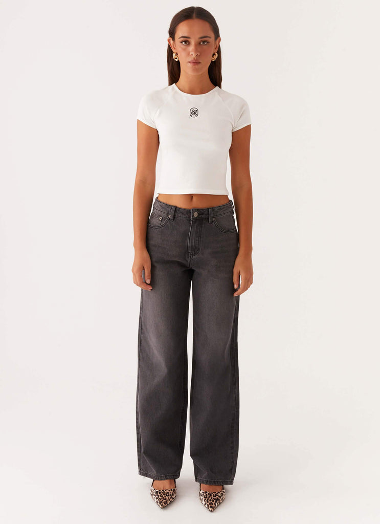 Peppermayo Peppermayo Exclusive - Keanna Low Rise Denim Jeans - Charcoal