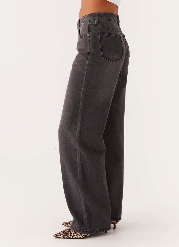 Peppermayo Peppermayo Exclusive - Keanna Low Rise Denim Jeans - Charcoal