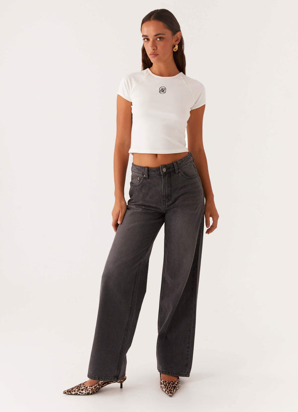 peppermayo Peppermayo Exclusive - Keanna Low Rise Denim Jeans - Charcoal